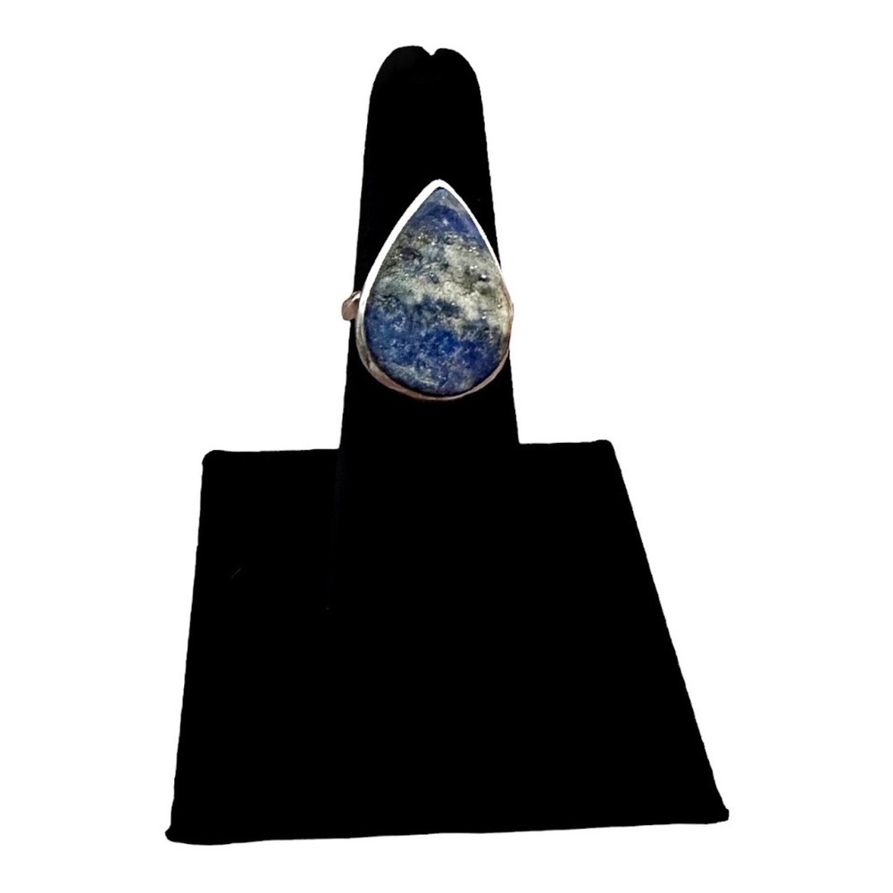 New Sterling Silver Raw Lapis Lazuli Healing Ring 6.5